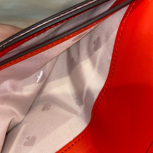 kate spade orange Women's leather slim bifold wallet - Picture 8 of 11